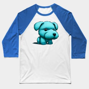 Blue Poodle Baseball T-Shirt